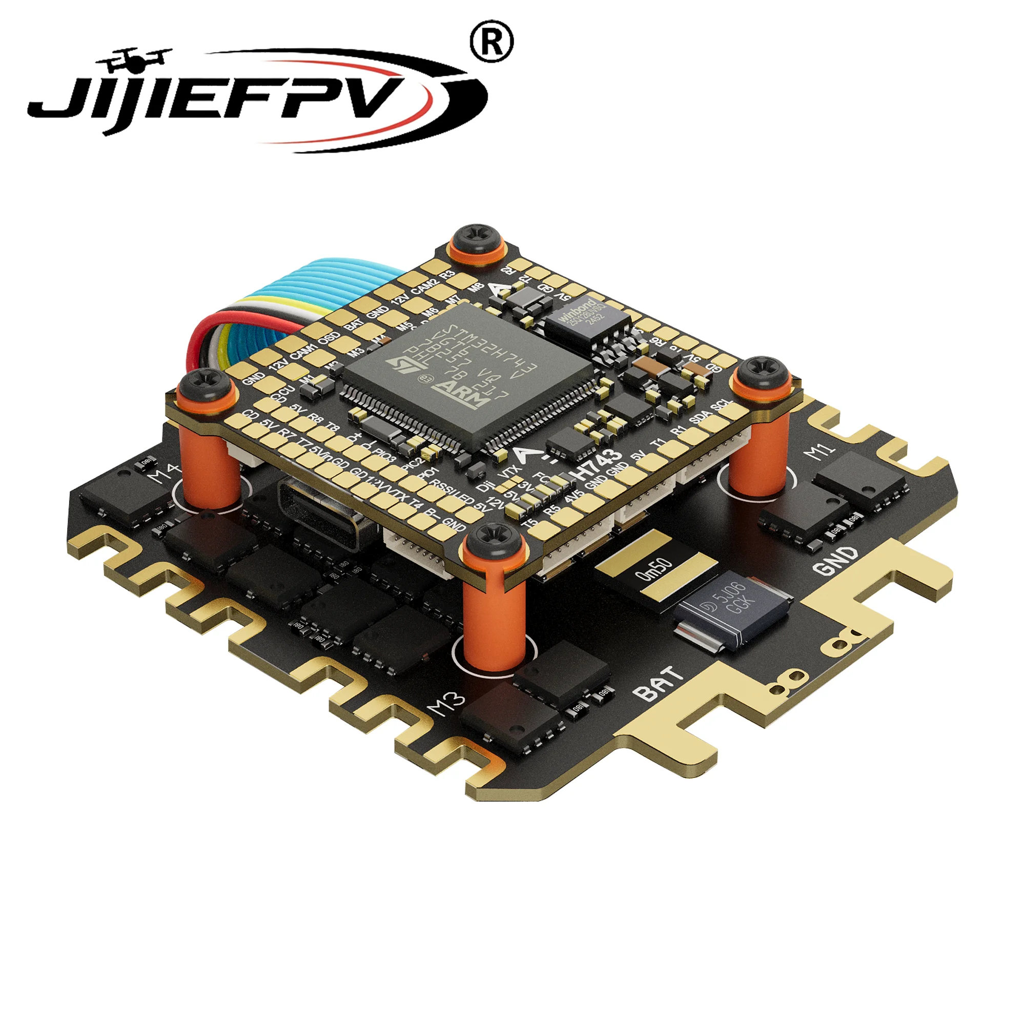 Installation du stack FPV H743 12S 120A dans un châssis de drone FPV avec câblage visible