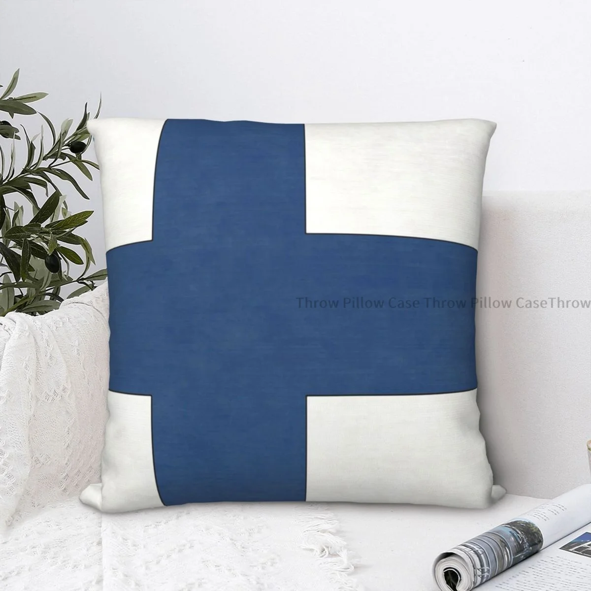 

Finland Flag Cojines Throw Pillow Case Cushion Home Sofa Chair Print Decorative Coussin