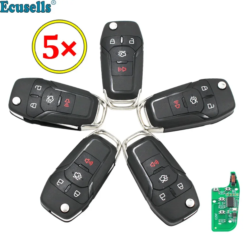 

5pcs/lot 3+1/4 Buttons Flip Remote Key Keyless Fob 315MHz 49 chip Hitag Pro for Ford Fusion 2013-2015 FCC ID: N5F-A08TAA HU101