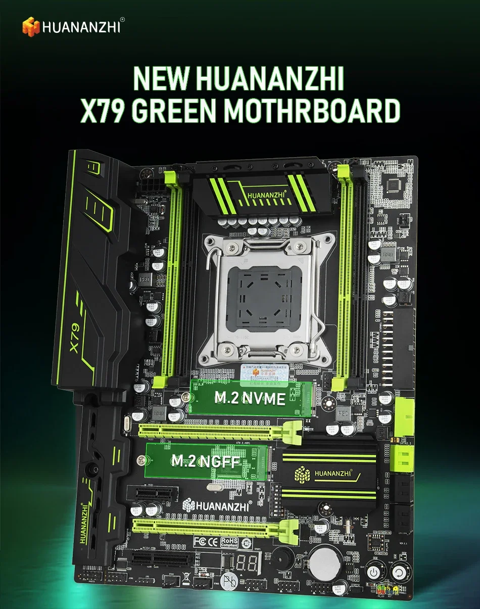 Description Picture 6 of itemHuananzhi X79 motherboard LGA2011 DDR3 USB3.0 SATA3 PCI-E M.2 SSD support REG ECC memory and Xeon E5 processor