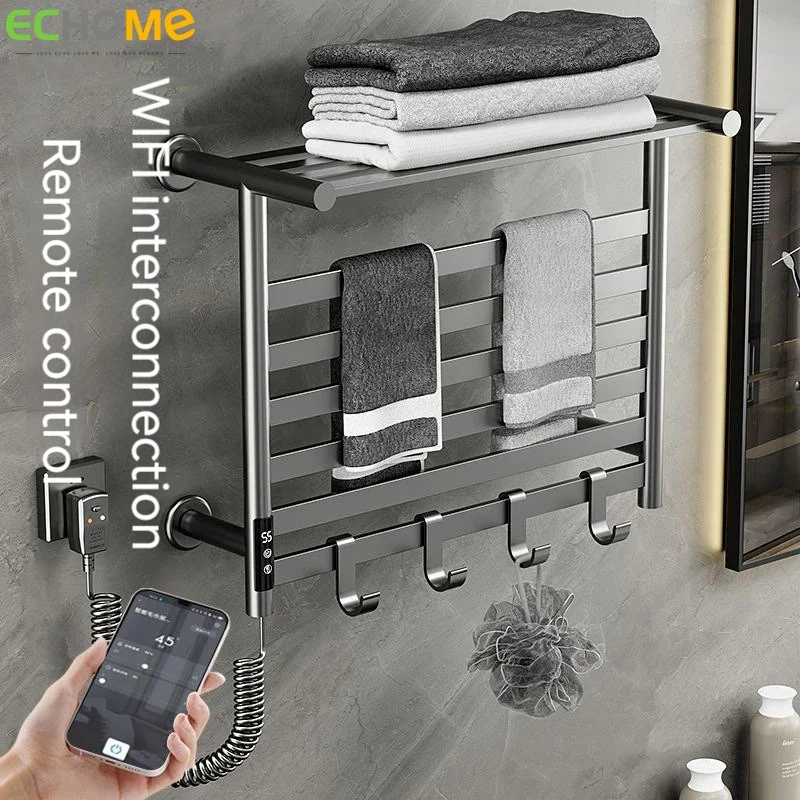 

Electric Towel Rack Carbon Fiber Heated Bathroom Heated Drying Rod Storage Rack Home Bathroom Towel Warmer Bathroom Accessories