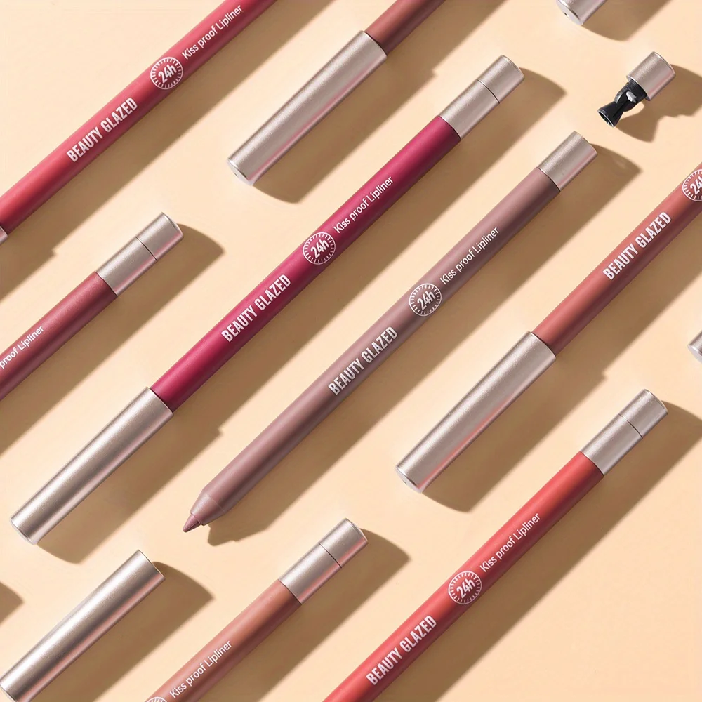 2Pcs Set Nude Lip stick and Lip Liner set, Matte long-lasting Waterproof Lip Gloss Lipstick & Lipliner Cosmetics 5