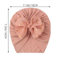 New Bow Baby Indian Caps Solid Color Soft  Elastic Bowknot Newborn Boy Girl Turban Caps Headwear Kids Accessories Photo Props 6