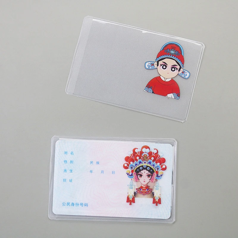 

Cartoon PVC Transparent Card Holder Bus Business Case Bank Credit ID Card Holder Cover Identification Card Container Holder