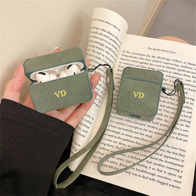 Luxury Personalized Name Letter Customization Leather Earphone Case For  Airpods 1 2 3 Pro 2 Cover With Keychain Headphone Cover - AliExpress