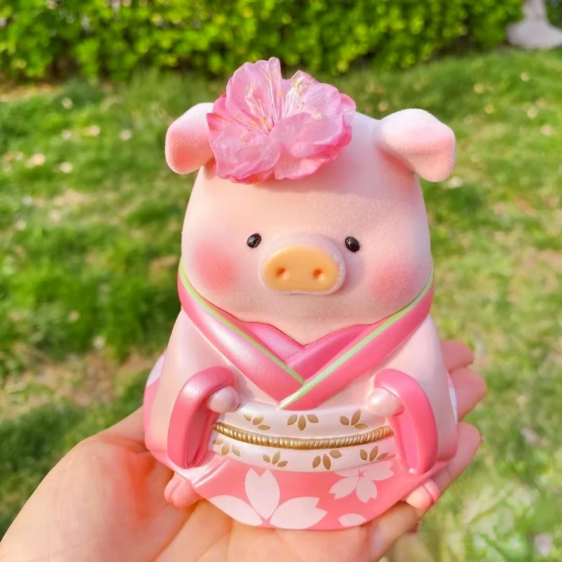 KIMONO LULU PIG XL Size Figure Pink Sakura Cherry Blossom Kawaii Lulu Piggy  Can Figurines Collection Toys Decorations Gift Set - AliExpress