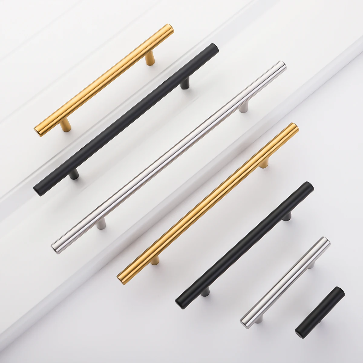 PQB 50mm-500mm Stainless Steel Kitchen Door Cabinet T Bar Handle Pull Knob cabinet knobs furniture handle cupboard drawer handle