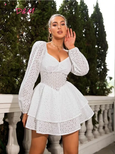 D & M-Women's Sweetheart Neck Dress