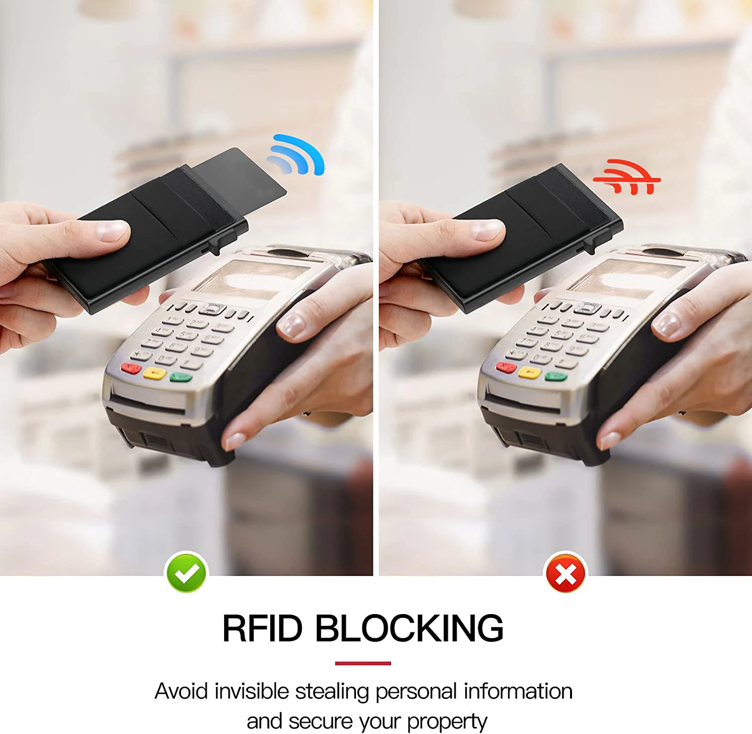 SEMORID-Rfid 스마트 지갑 카드 홀더 메탈 남성 비즈니스 신용 카드 팝업 지갑, 슬림 미니 메탈 발레