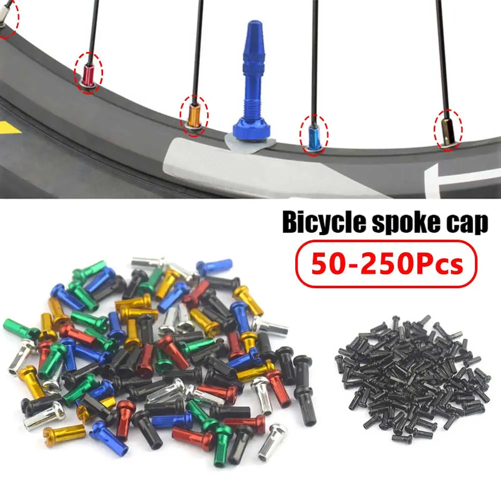 50-250Pcs MTB Bicycle Spoke Nipples 14G 2.0 Diameter Long 12mm Ultralight High Strength Metal Steel Colorful Spokes Nipples
