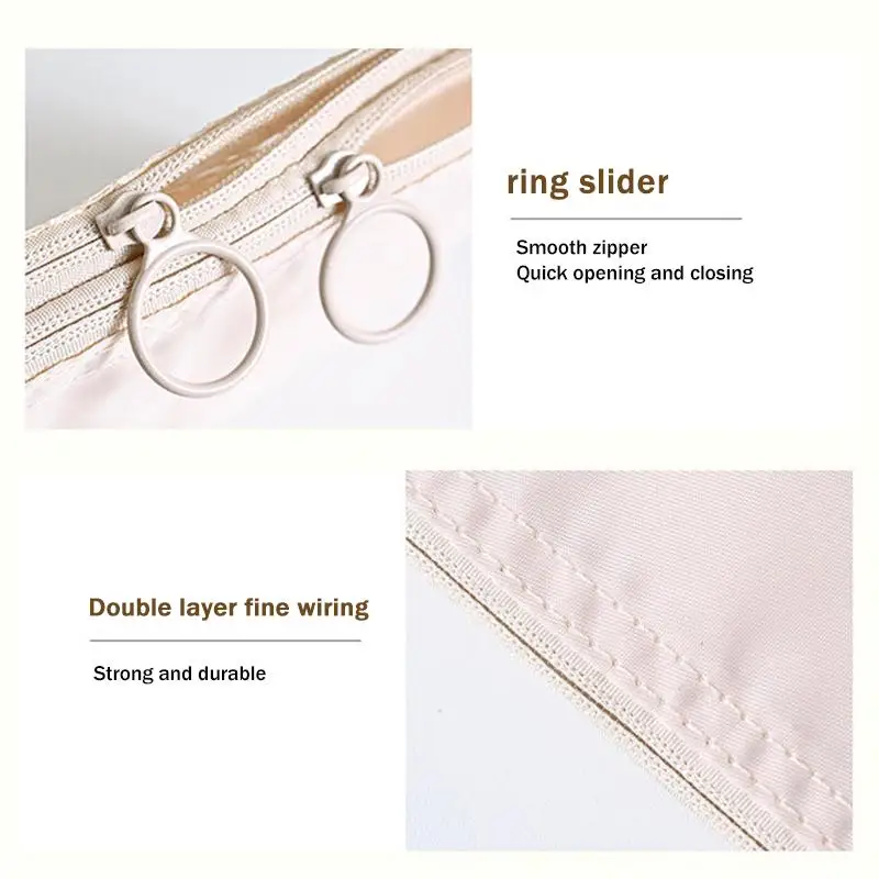 Borse da viaggio per cosmetici, pochette a rete, mini borsa portatile semplice, borsa quadrata multiuso, porta carte con doppia cerniera - immagine 5