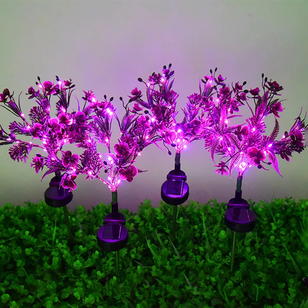 

2pcs Outdoor Solar Lights IP65 Waterproof Solar Powered Butterfly Orchid Flower Stake Light For Garden Yard Decor