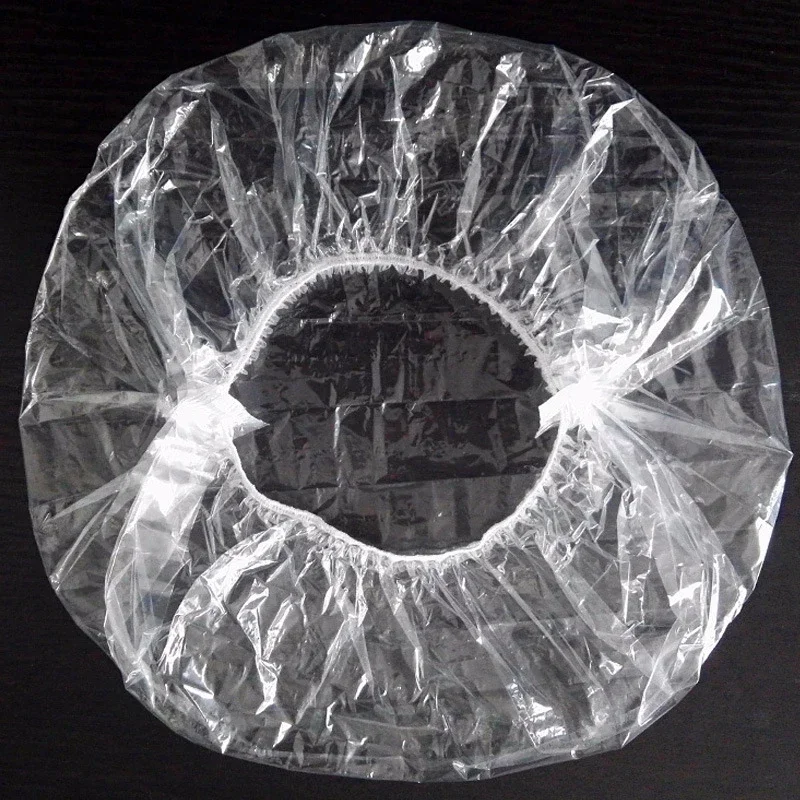 Disposable shower cap shower cap waterproof shower cap disposable hair cap 100 PCS Disposable Plastic Shower Caps Large Elastic Bath Cap For Women Spa Home Use Hotel and Hair Salon