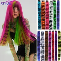 Perruque synthétique à une seule pièce pour femmes, extensions de cheveux longues et droites à clipser, couleur zèbre, extensions de cheveux en plumes, fausses extensions de cheveux 1