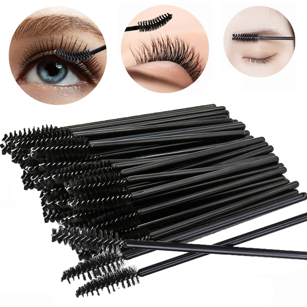 

50Pcs Disposable Spoolies Mascara Eyelash Wands Brush Makeup Applicator Eyebrow Brush for Eyelash Extension Make Up Tools