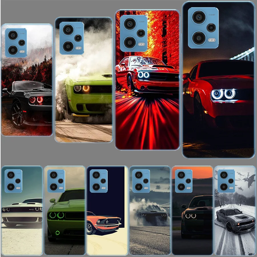 Challenger Muscle Car Case Per Xiaomi Redmi Note 12 Pro 11 Pro Plus 12S 11S 11T 11E 10 5G 10S 9S 9T 9 8T 8 7 Telefono Tpu Clear Cov