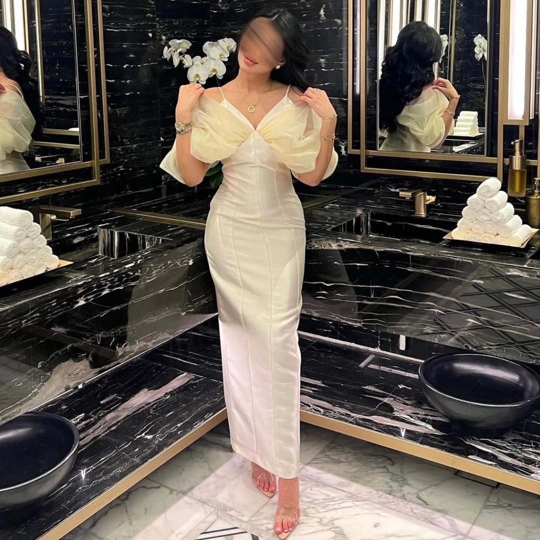

Santorini Ladies Summer Wear Ankle Length Prom Dresses 2024 Spaghetti V Off Shoulder Birthday Party Evening Formal Occasion Gown