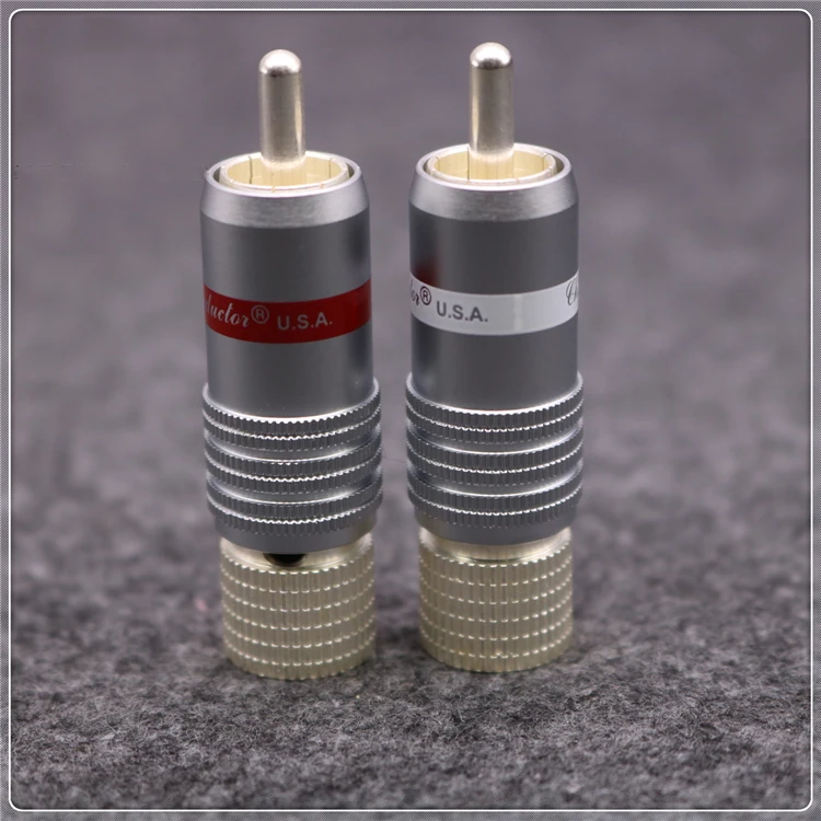

Hi-End HIFI DIY Silver Plated Male Audio RCA Plug Plugs Connector Jack for 8mm Max Audio Cable Cord