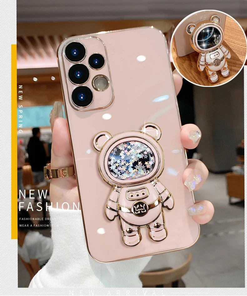 Für Samsung Galaxy A54 A53 A52S A52 A14 A34 A51 A73 A72 A13 A71 A33 A32 A12 A22 A 54 fall Glitter Quicksand Halter Telefon Abdeckung_voghion.com