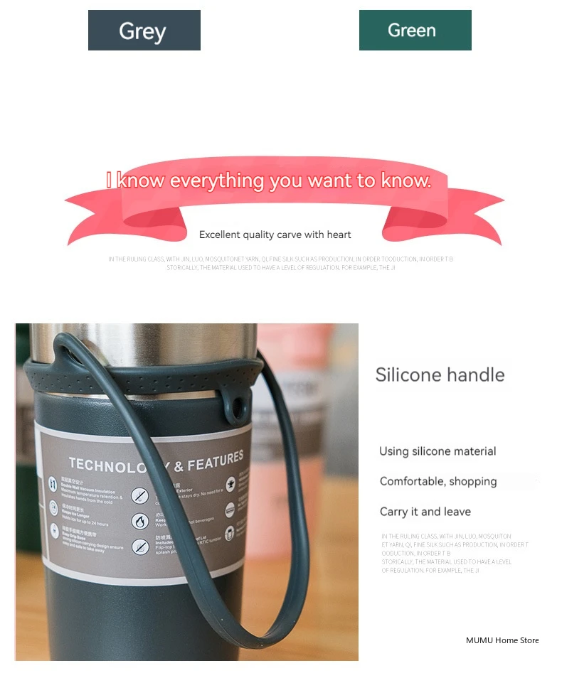 Description Picture 6 of itemTyeso 550/710ML Stainless Steel Coffee Mug With Straw Car Water Bottle Vacuum Flask Tumbler Insulated Cup Double Thermos Bottle