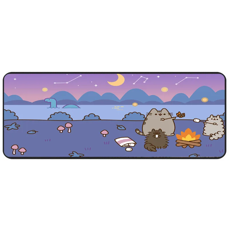 Grande Teclado Mecânico Mouse Pad Desenhos Animados Kawaii Kitty Cat Gamer Mousepad Acessórios para Jogos Laptop Desk Mat Drop Shipping - Imagem 6