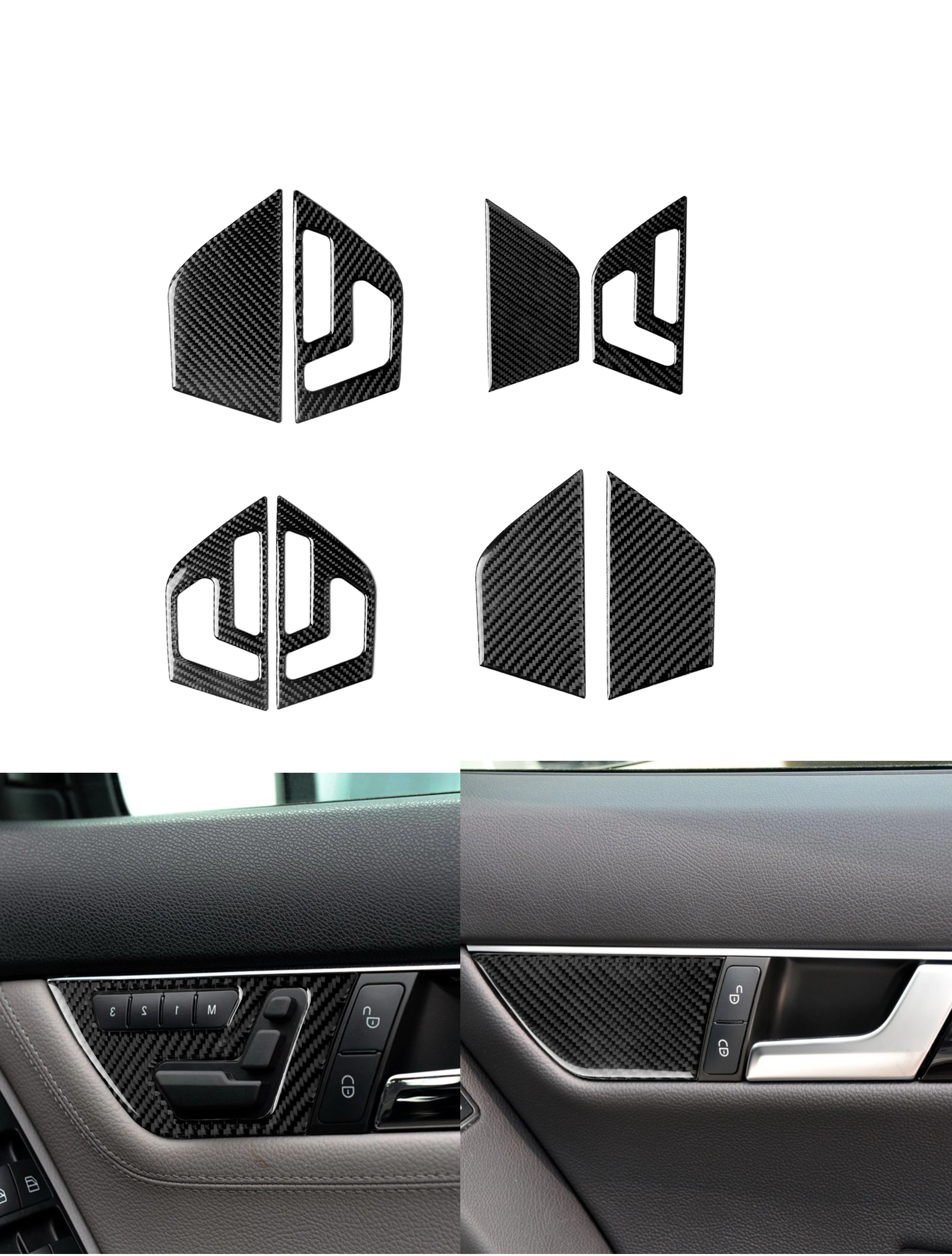 CarbonFiberCarDoorPanelStickerTrimDecalAutoInteriorDecoration