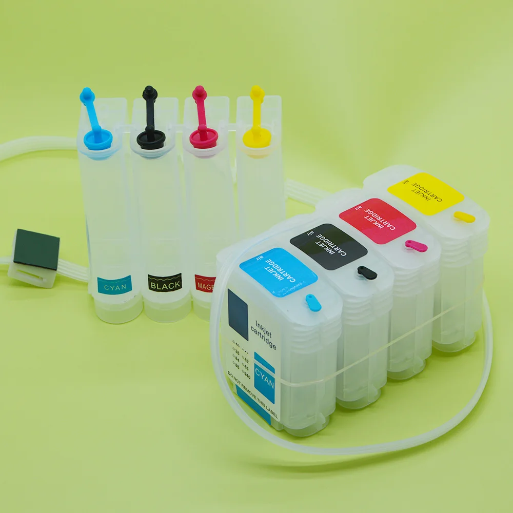 100ML DIY HP500 HP800 Ciss 시스템(칩 포함) HP 디자인젯 500 800 500PS 800PS 플로터용 HP10 82 잉크 카트리지 포함