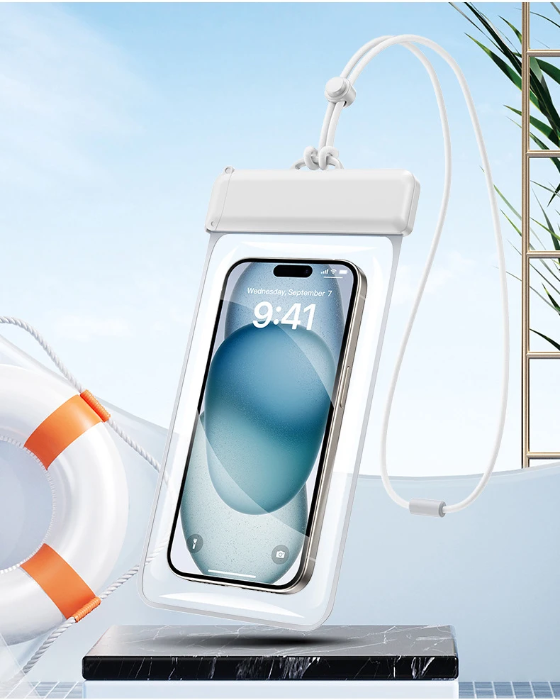 Universal Waterproof Phone Pouch for Swimming and Diving - Durable TPU Cover, IPX8 Certified