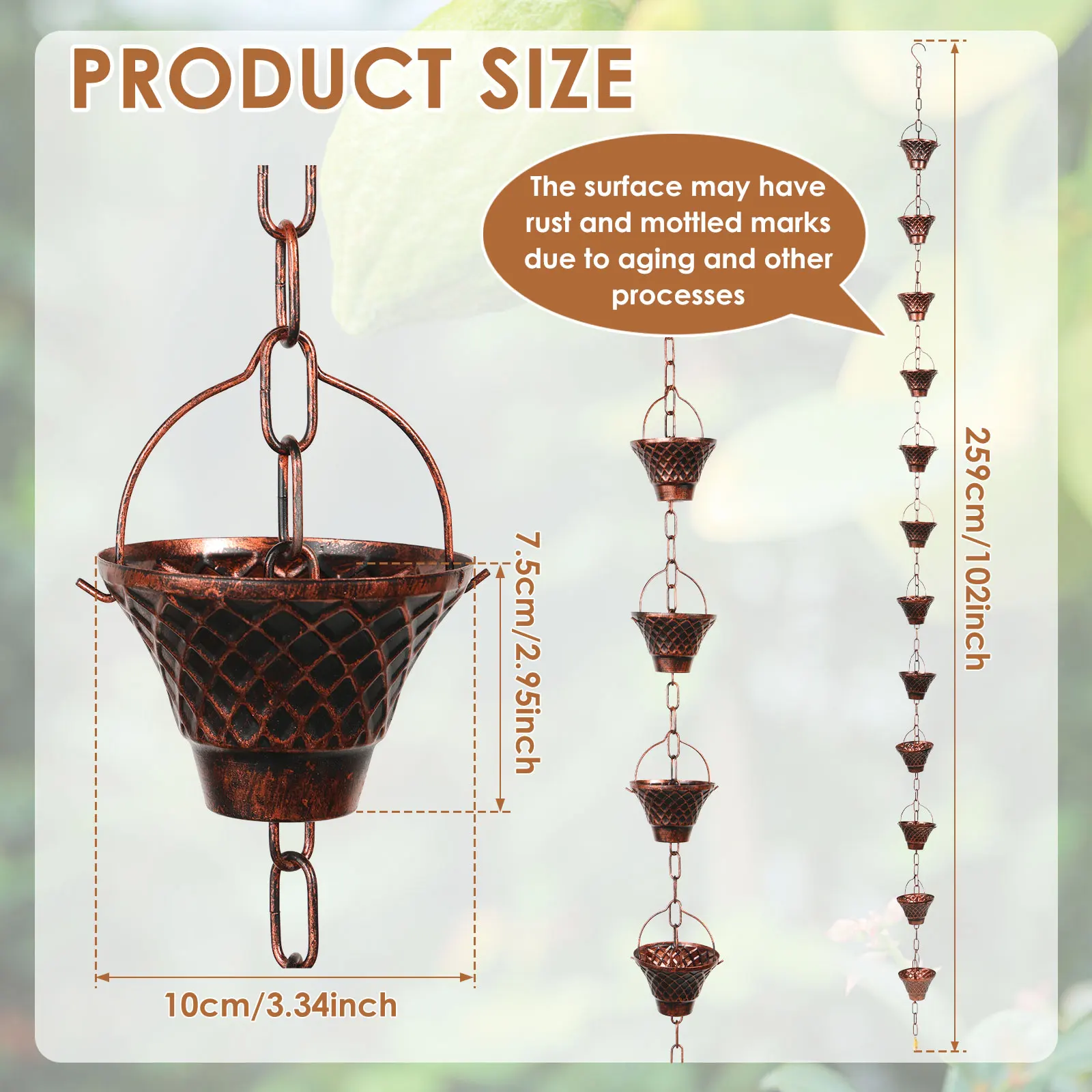 Decorative Metal Rain Chain Downspout 6