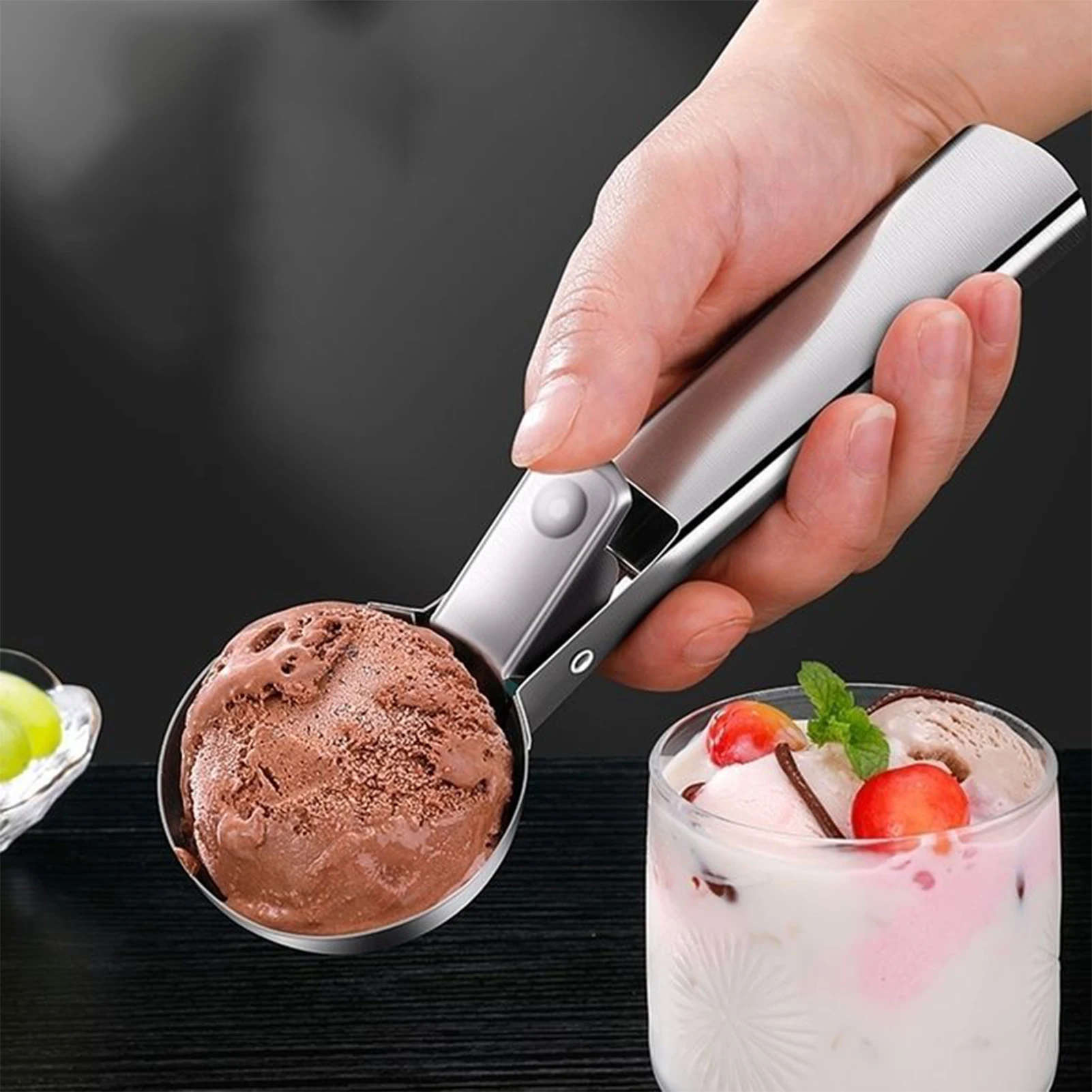 

Ice Cream Scoops, Stick Stuffed Meat Ball, Stainless Steel Rigger and Handle, Freezing Sundae, Kitchen Accessories