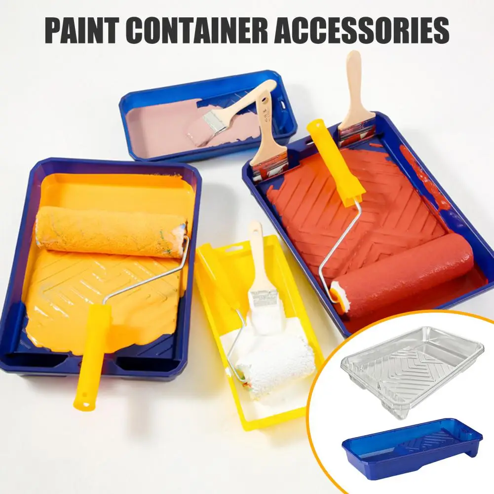 Plastic Paint Tray with Paint Pan Liners Large Capacity Reusable Easy to Clean Roller Tray Liners Set