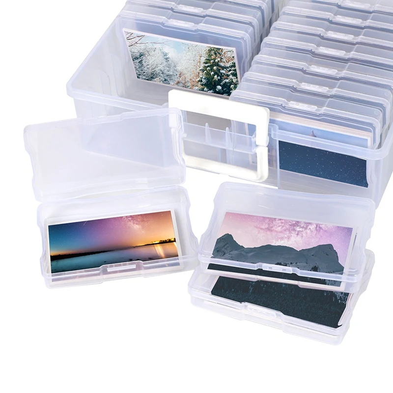 Photo Cases Transparent Photo Storage & Organizer Photo Cases For 4x6  Inches Pictures Memorabilia & Cards Dustproof Stackable - AliExpress