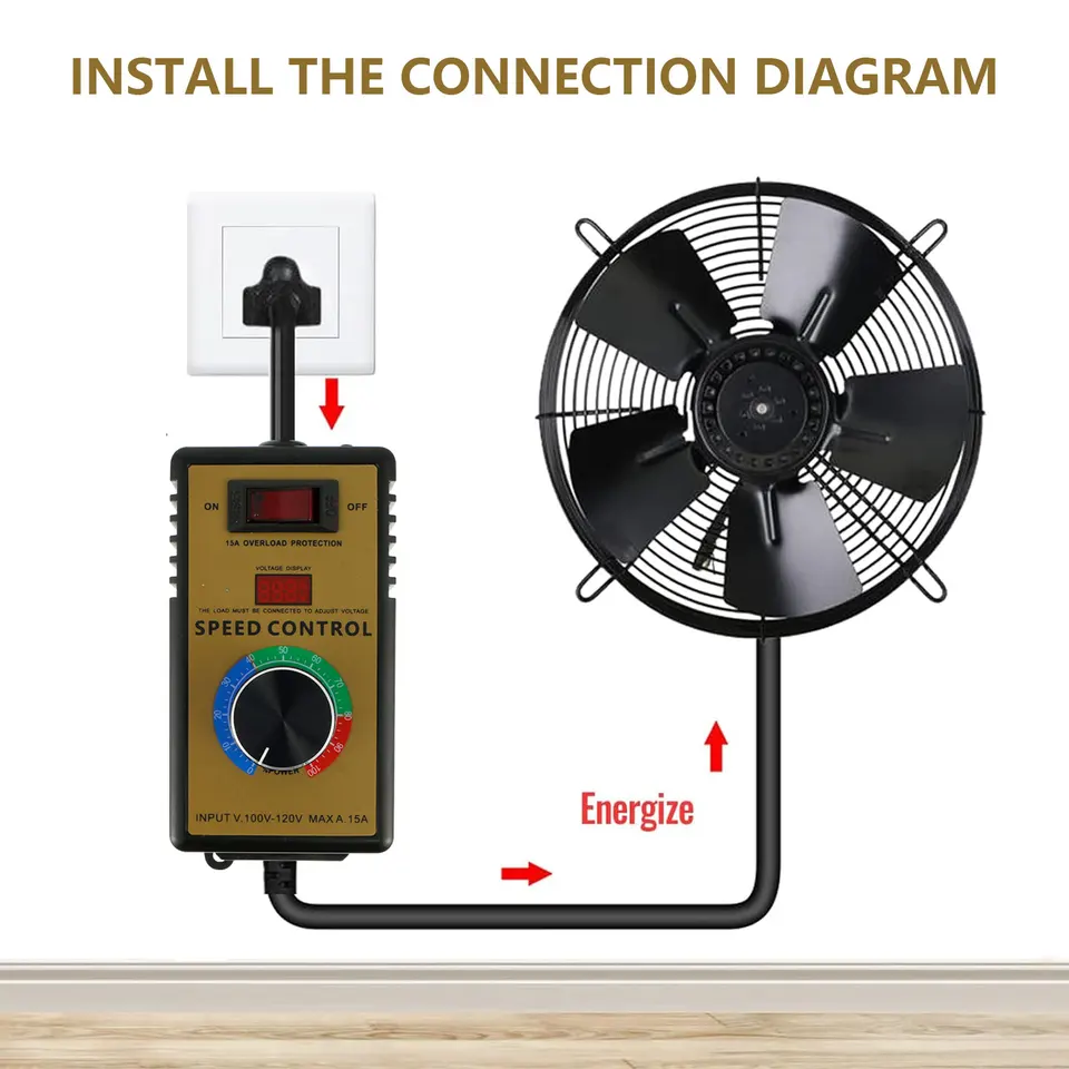 HARNEE AC Otor Speed Controller, AC 100V-120V & 15A Ax, AC Electric