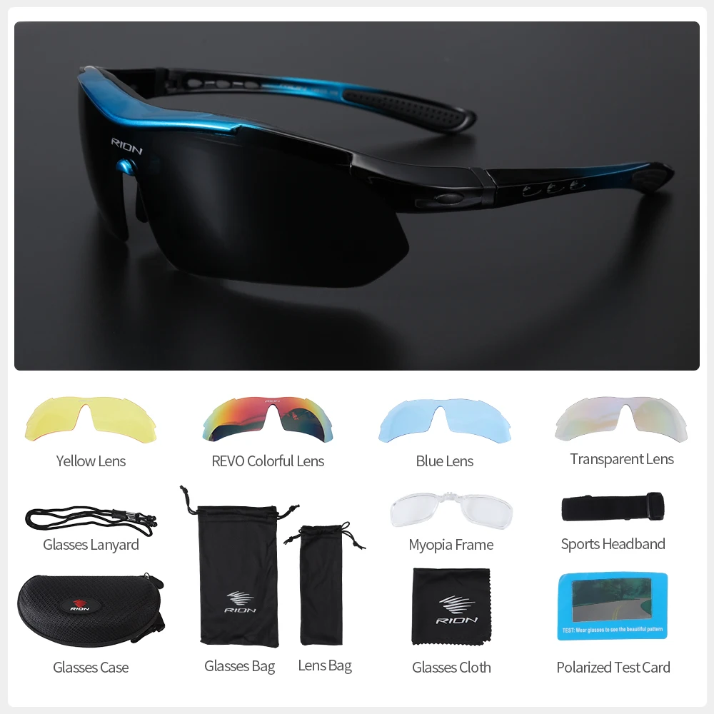 RION Men Cycling Glasses MTB Road Cycling Eyewear Protection Goggles  Outdoor Sports Bicycle Sunglasses with 5 Lens - AliExpress