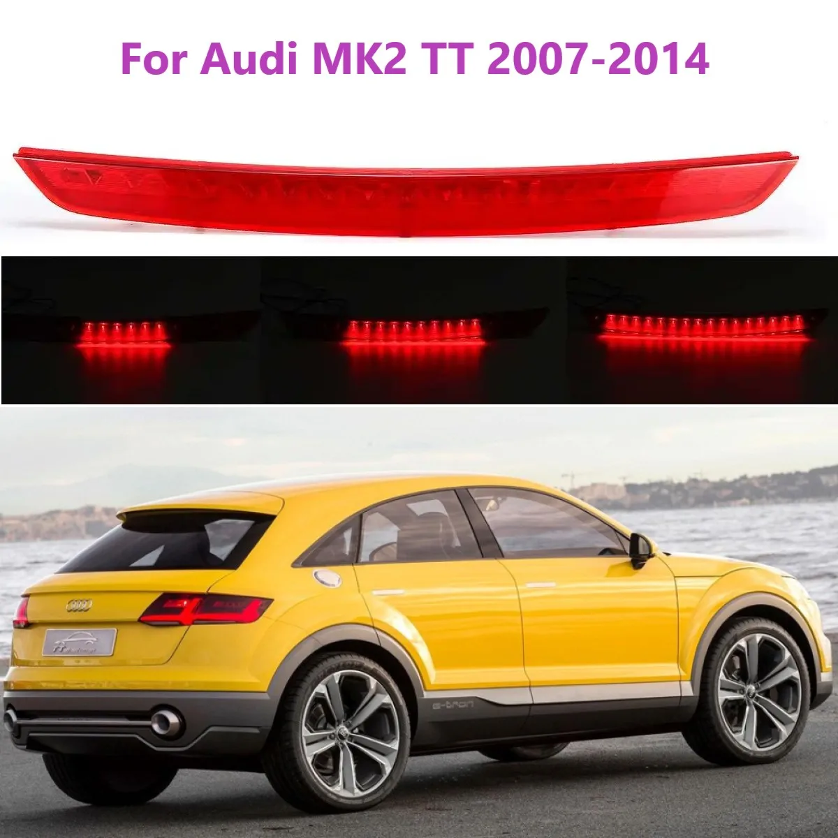 

Для Audi MK2 TT 2007-2014 1X высокоуровневая динамическая фонарь, задняя третья Тормозная фонарь, задняя фонарь для автомобиля, третья Тормозная фонарь, фонарь освещения 8J0945097