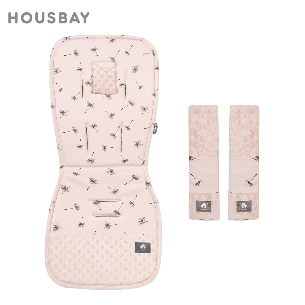 Stroller Cushion & Seat Belt Cover 2Pcs/Set Universal Baby Pram Seat Pad Soft Kids Pushchair Car Mat Stroller Accessories