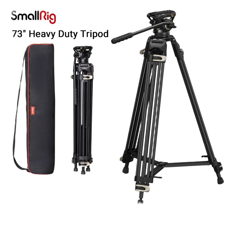SmallRig AD01 Video Tripod System 73" Heavy Duty Tripod with 360 Degree Fluid Head and Quick