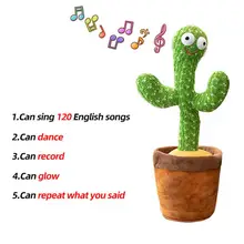  1pc Dancing Cactus Toy,Repeat Talking ,Song Speaker Wriggle Dancing Sing Talk, Plushie Stuffed ,Interaction and Decoration 