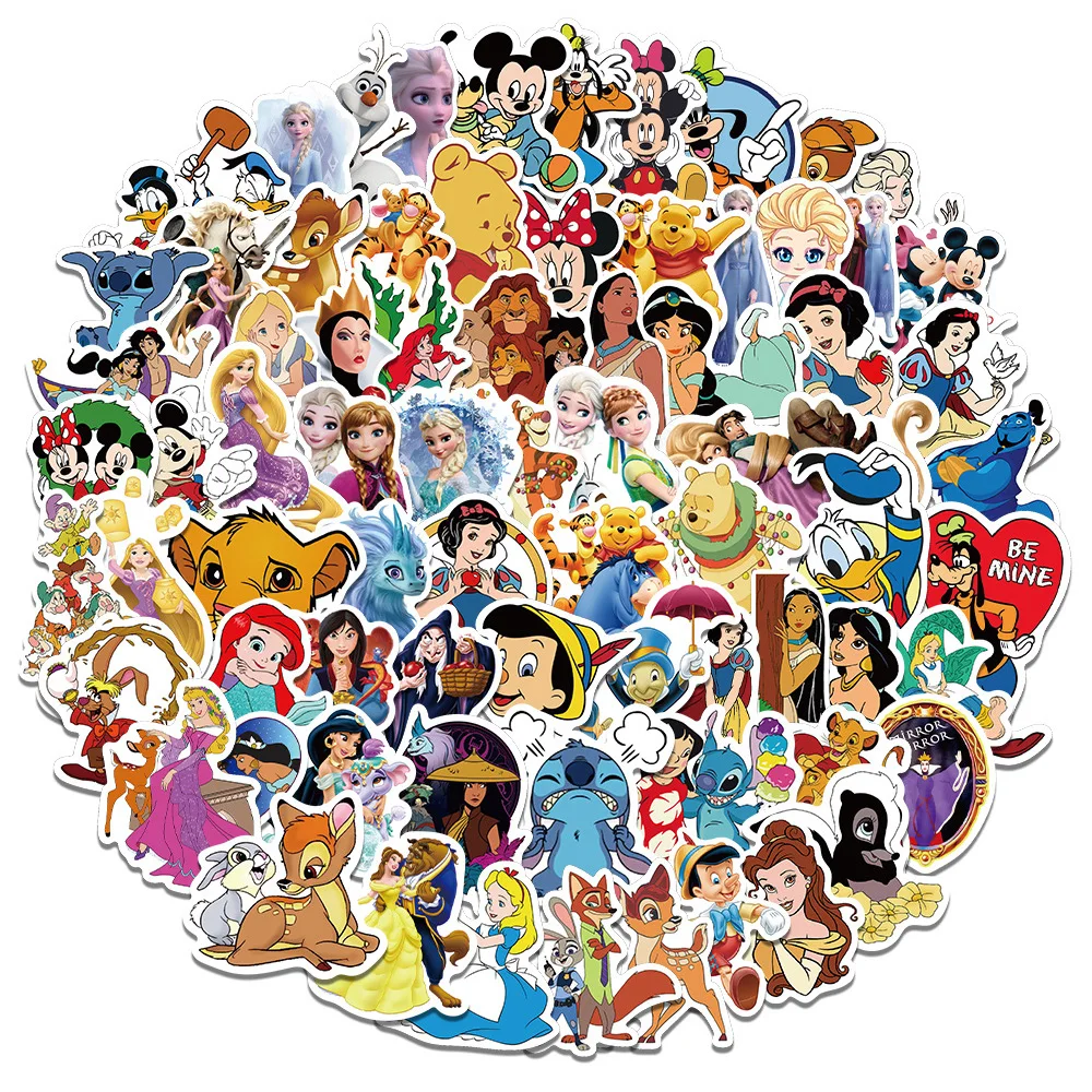 10/30/50/100pcs Mix Disney Cartoon Stickers Anime Kawaii Girls Decals  Graffiti Scrapbooking Water Bottle Luggage Cute Sticker - AliExpress