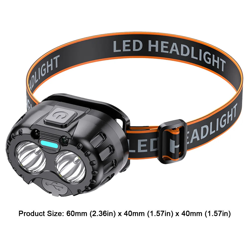 Powerful LED Headlamp IPX4 Waterproof Emergency Head Flashlight 250LM LED Forehead Flashlight for Outdoor Fishing Camping Hiking