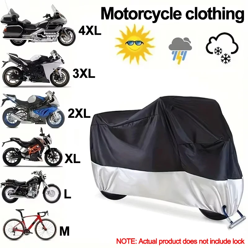 Motorcycle Bike Cover Waterproof All Season Dustproof UV Protective Outdoor Indoor Scooter Wear-resistant Fabric Motorbike Cover motorcycle cover