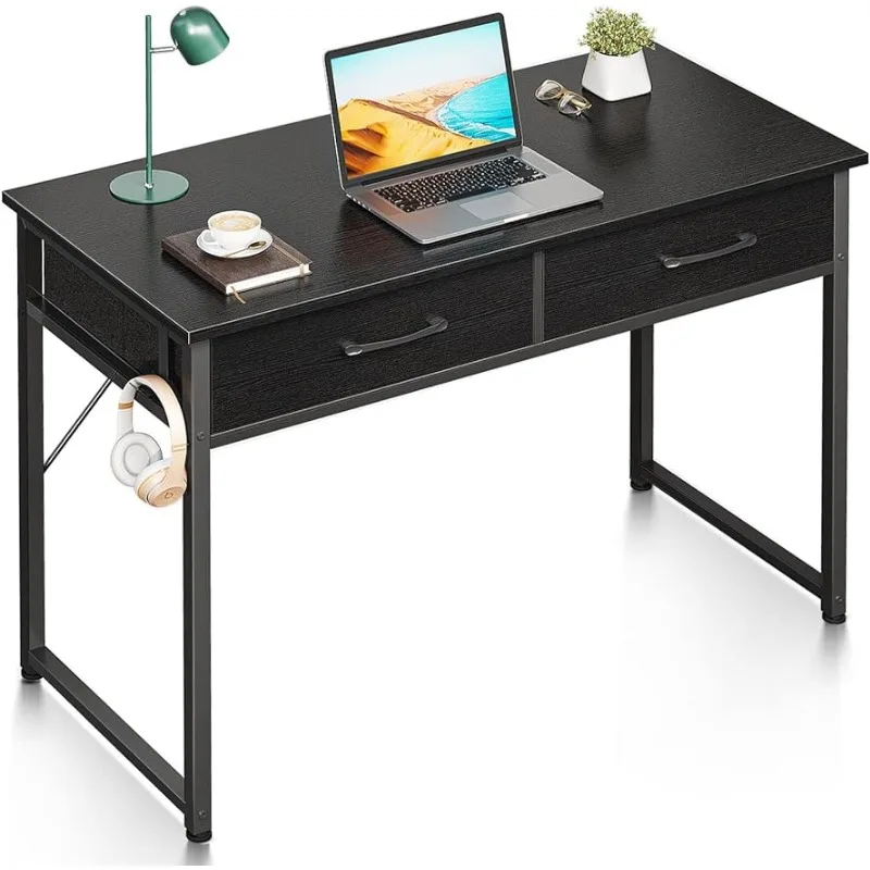 

40-дюймовый маленький стол с планкой, для спальни, черный учебный стол с хранилищем, домашний Офисный Компьютерный Стол для небольших помещений