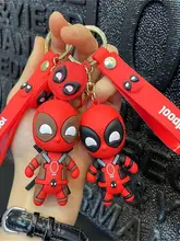  Cartoon Anti Hero Deadpool Keychain Cute Movie Figure Keyring Fashion Bag Pendant Car Key Chain Accessories Gift for Men Women 