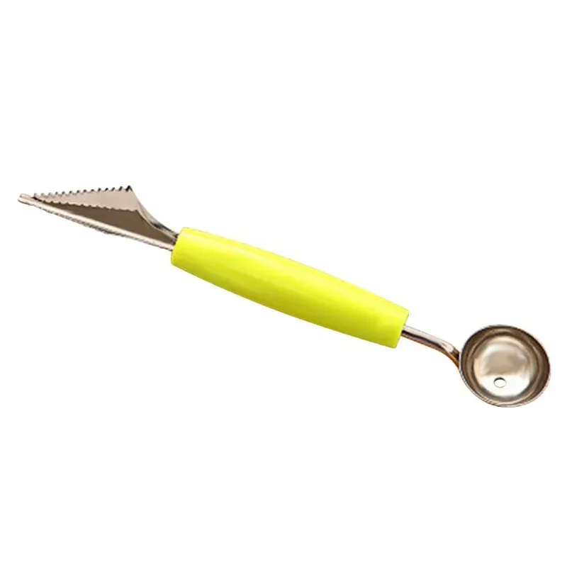Kitchen Accessories Dual-head Stainless Steel Carving Knife Fruit Watermelon Ice Cream Baller Scoop Stacks Spoon Home gadgets