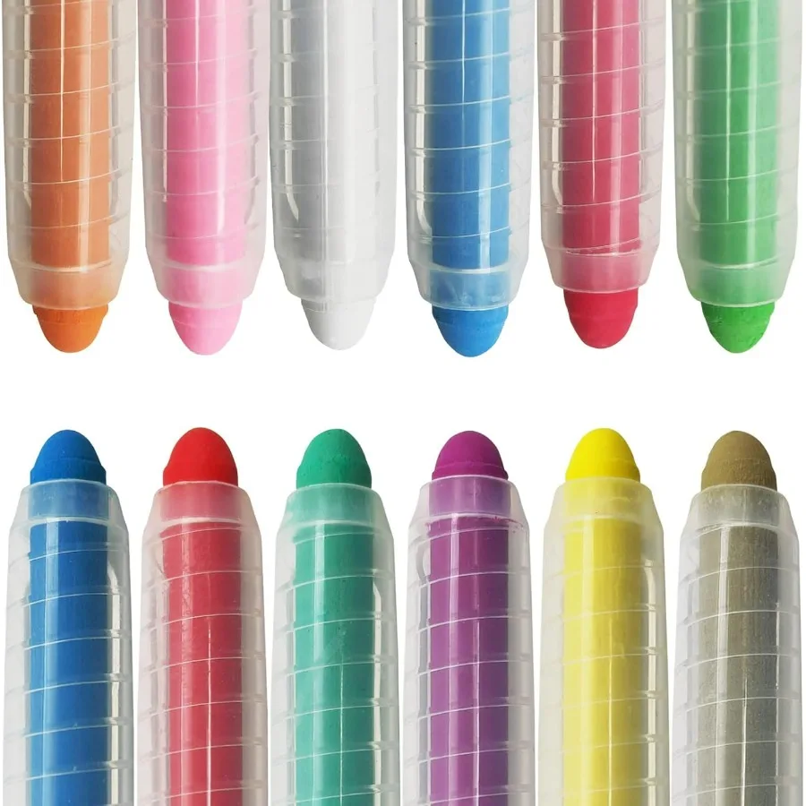 Nontoxic Dustless Colored Sidewalk Chalk with Holder
