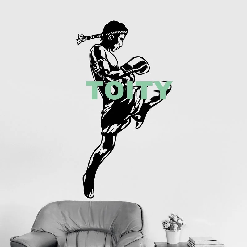 Vinyl Wall Decal Gym Sports Man Boxer Fight Club Fighter Stickers