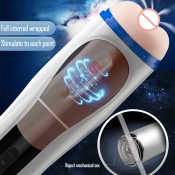 Automatic Male Masturbator Cup with 7 Powerful Vibration Electric Pocket Pussy 3D Textured Vagina Fun Adult Sex Toys for Men 4