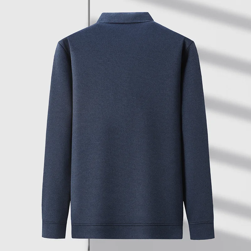 Autumn and Winter New Men's Fleece-lined Thickened Knitting Bottoming Shirt Men's Cross-Border