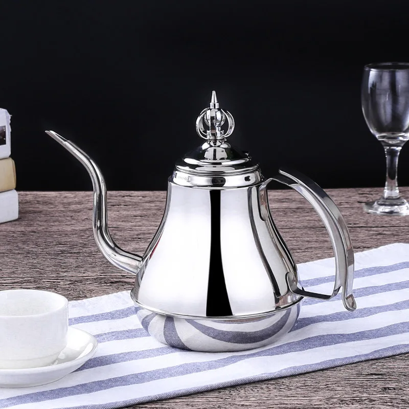 

Europeanstyle 304 Stainless Steel Household Hotel Latin Pot Palace Fine Mouth Long Dripping Net Teapot