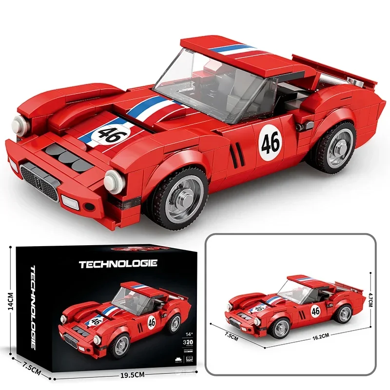 320PCS Red Sport Car Building Block Creative City Vehicle Diy Car